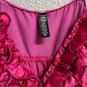 Ambrielle Fuchsia Ruffled baby doll.